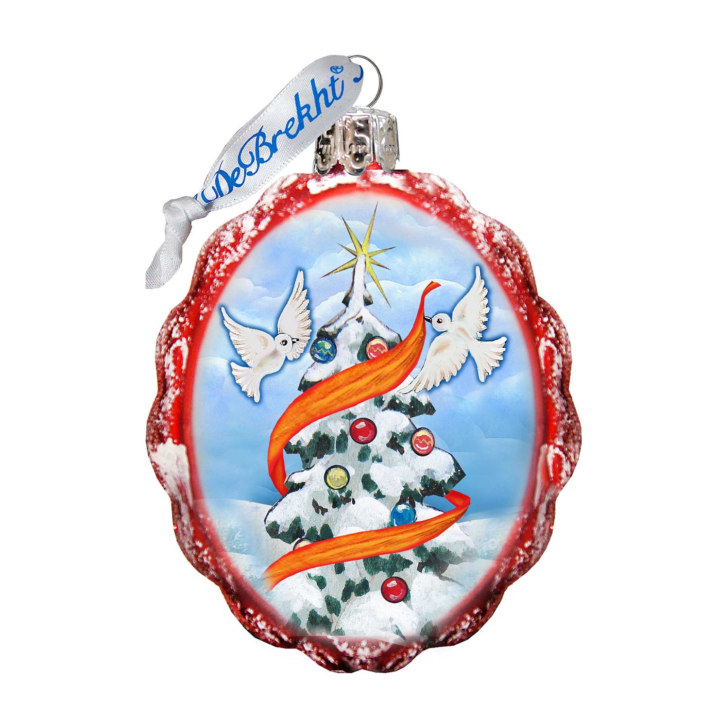 Dove Tree of Piece Mercury Glass Ornament by G. DeBrekht - Christmas Decor - 777316-4