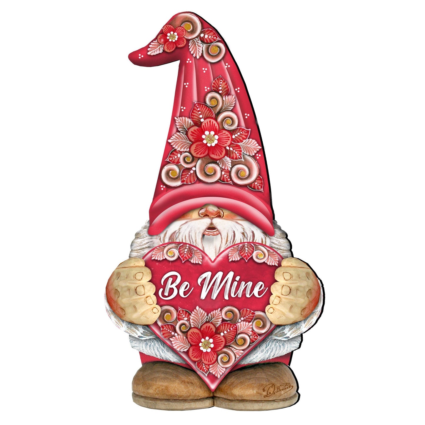 Be Mine Gnome Wooden Door Hanger Valentine Wall Art by G. DeBrekht - Love Family Kids Decor - 8611019H-4