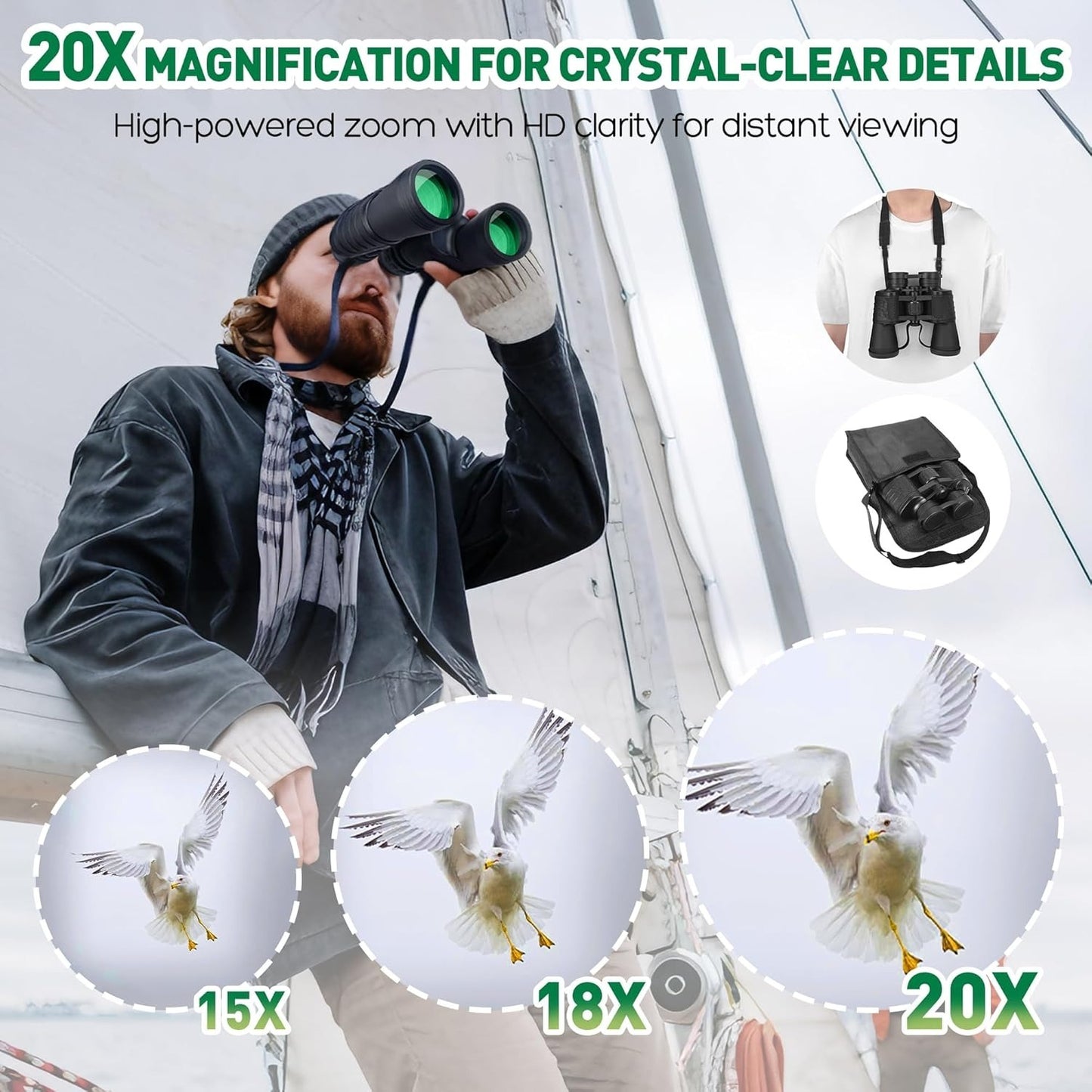 20X50 Outdoor Binoculars, High-power Outdoor Enthusiasts