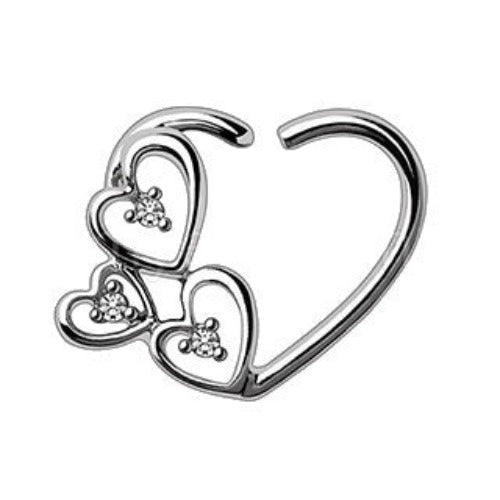 316L Stainless Steel Love in the Air Heart Cartilage Earring-2
