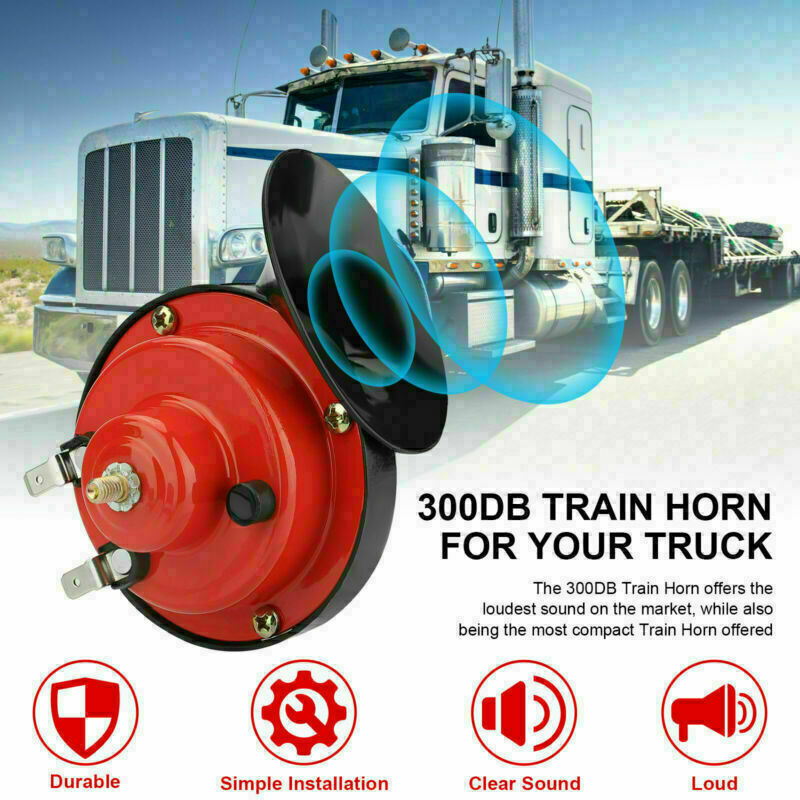 12V 300DB Super Loud Train Horn Waterproof For Motorcycle Car Truck SUV Boat