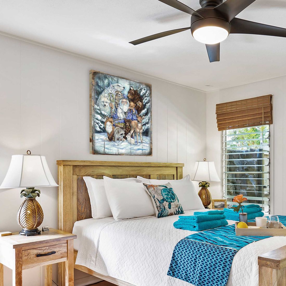 Gather in Peace Father Winter Animals Wooden Wall Art by J. Bergsma - Nature Wildlife Decor  - 8592968BP-JB-2