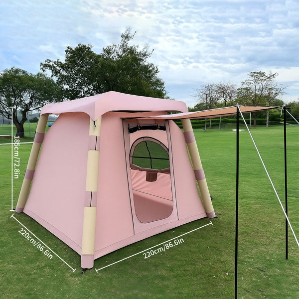 4-post Camping Tent 3-4 People Easy To Set Up Inflatable Tent Luxury Camping Outdoor Air Blown Tent, Waterproof Inflatable House Tent