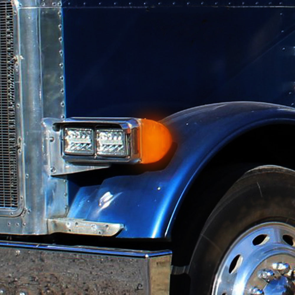 Compatible With Peterbilt Turn Signal Lights 31 LED Triangle Amber LED,Clear Lens 2Pcs