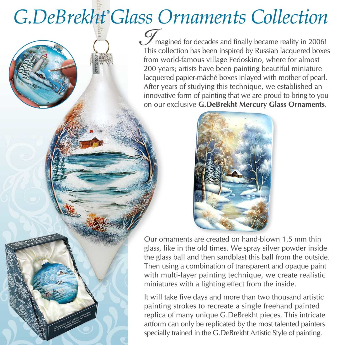 Polar Family Ball Glass Ornament by G. DeBrekht - Wildlife Holiday Decor - 73322-4