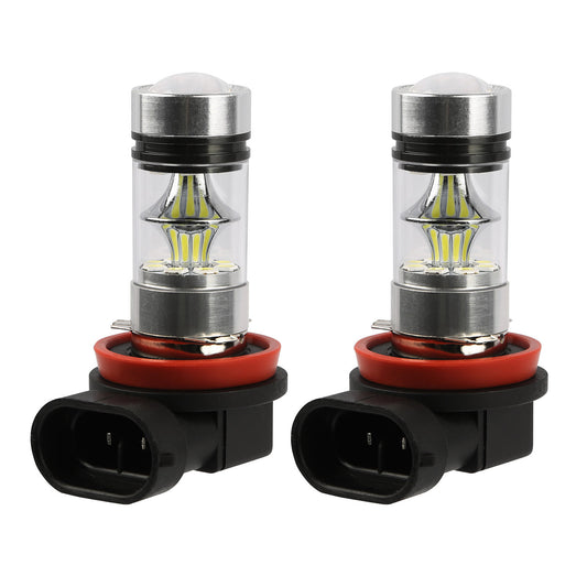 2PCS H8-H9-H11 LED Fog DRL Light Bulb IP65 Water-Resistant 360 Degree Beam Angle 6000K White