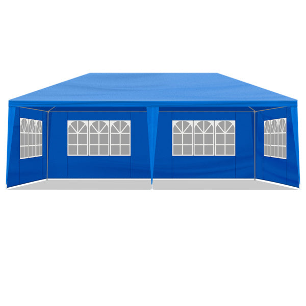 10'x20' Outdoor Party Tent With 6 Removable Sidewalls, Waterproof Canopy Patio Wedding Gazebo, Blue