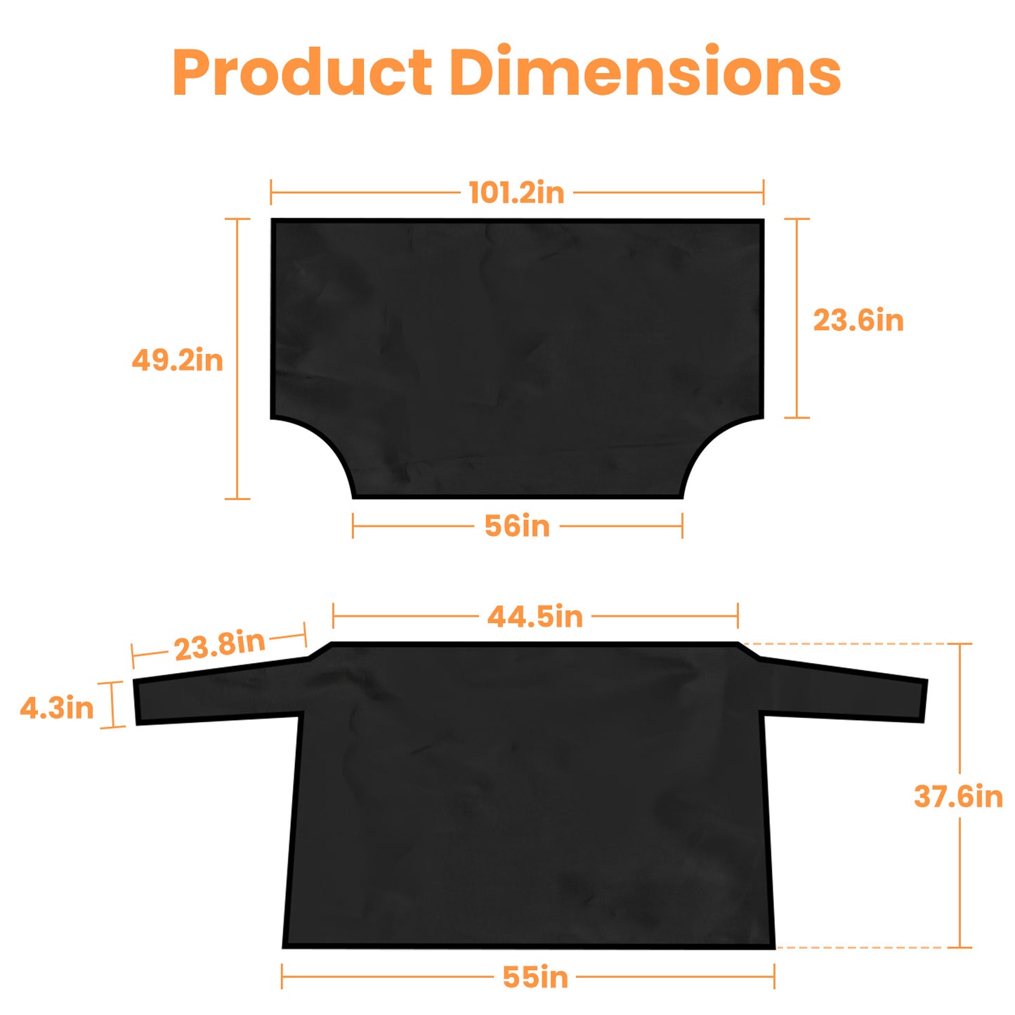 1Set Magnetic Car Windshield Cover Front Rear Car Windshield Protector Against Snow Sun Dirt Leaves Fit For All Cars Oxford Fabric Waterproof Heat-Resistant