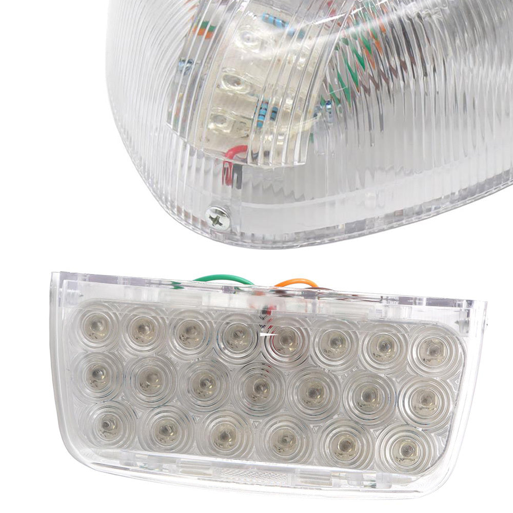 Compatible With Peterbilt Turn Signal Lights 31 LED Triangle Amber LED,Clear Lens 2Pcs