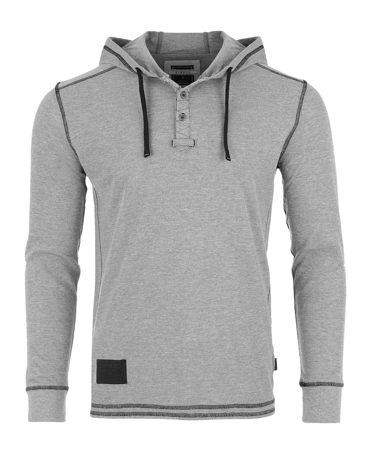 ZIMEGO Mens Vintage Thermal Long Sleeve Lightweight Fashion Hooded Henley-3