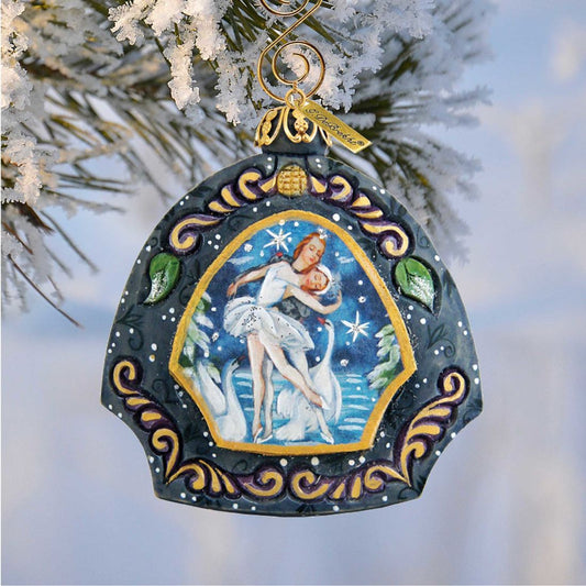 Swan Lake Sculpted Hand-Painted Christmas Ornament by G. DeBrekht - Love Family Kids Decor - 6102834-0