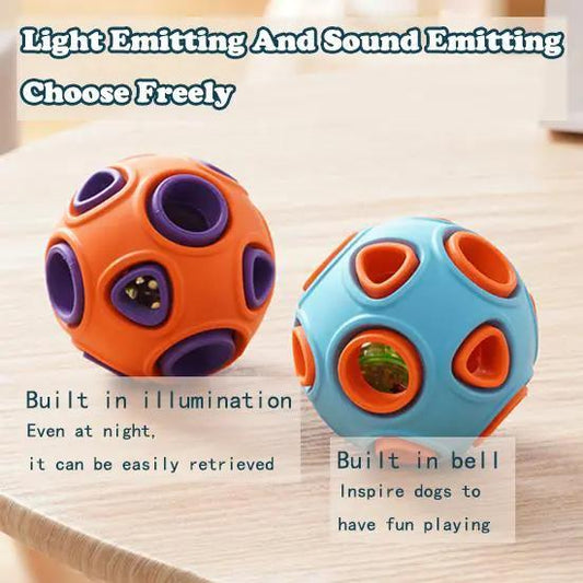 Dog Rubber Ball With Bell Sound, 2-Pack, Interactive Pet Chew Toy For Puppies And Small Dogs