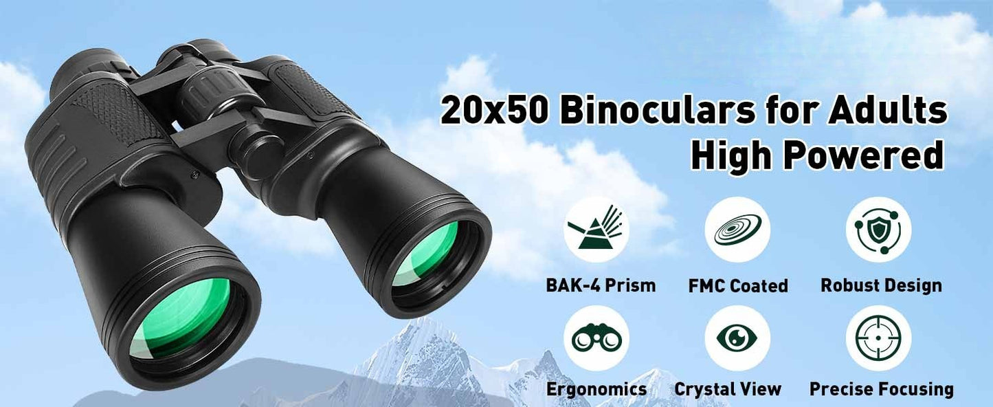 20X50 Outdoor Binoculars, High-power Outdoor Enthusiasts