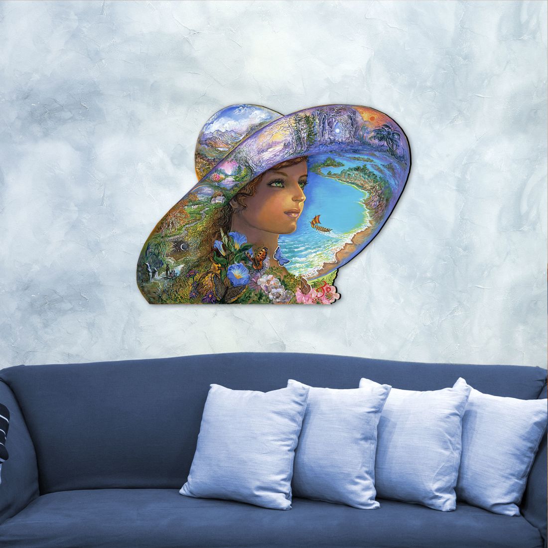 Hat of Timeless Places Wall Hanger by Josephine Wall - Christmas Decor - 845616H-JW-3