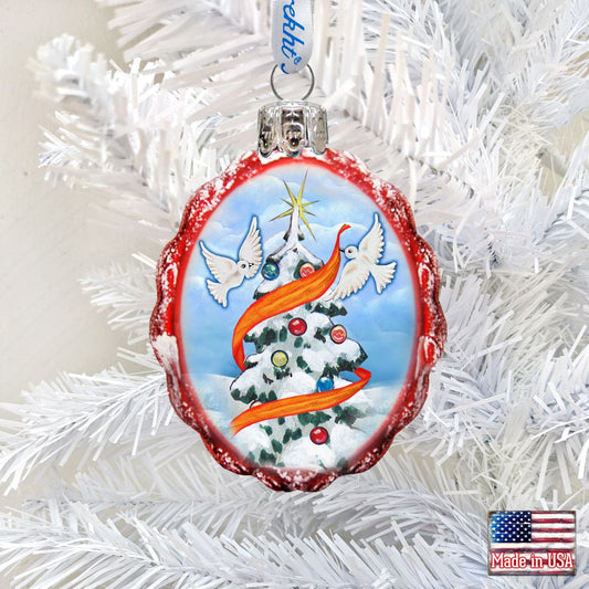 Dove Tree of Piece Mercury Glass Ornament by G. DeBrekht - Christmas Decor - 777316-0