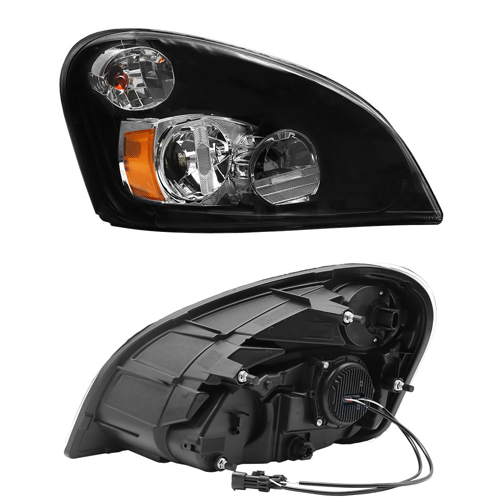 For 2008-2017 Freightliner Cascadia Black LED Headlight Headlamp Right Passenger