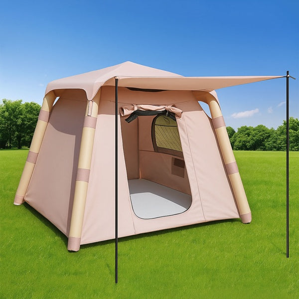 4-post Camping Tent 3-4 People Easy To Set Up Inflatable Tent Luxury Camping Outdoor Air Blown Tent, Waterproof Inflatable House Tent