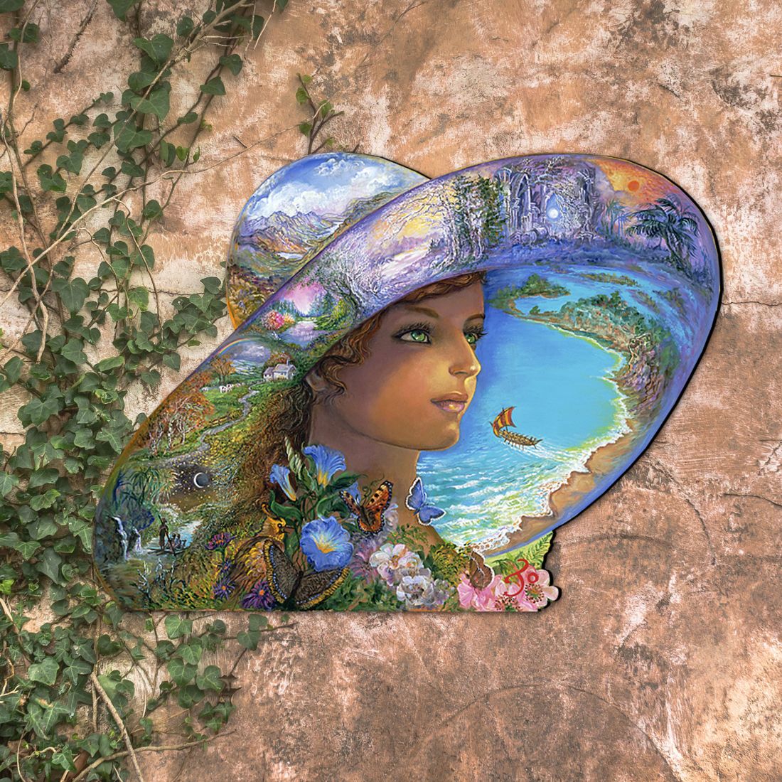 Hat of Timeless Places Wall Hanger by Josephine Wall - Christmas Decor - 845616H-JW-1