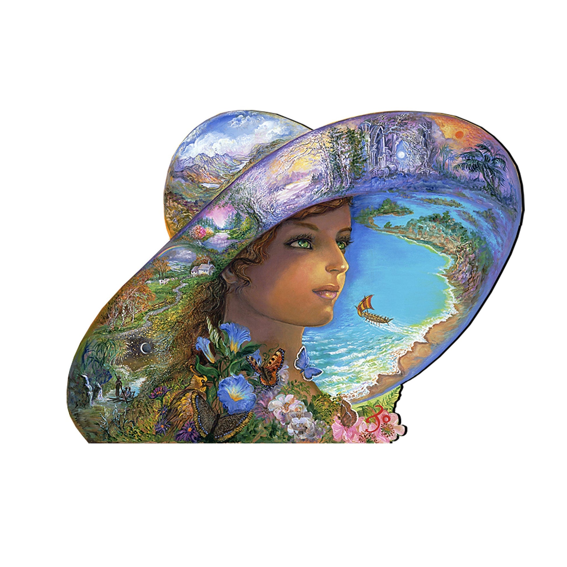 Hat of Timeless Places Wall Hanger by Josephine Wall - Christmas Decor - 845616H-JW-4